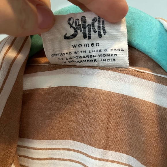 Lekha Striped Cotton Unisex Camp Shirt - Picture 6 of 6